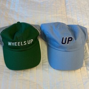 Wheels up Green and Blue Baseball Caps